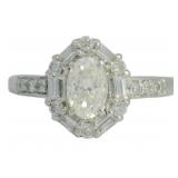 Platinum 1.03 ct Natural Oval VS Diamond Ring