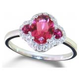 Oval 1.50 ct Ruby & Diamond Ring