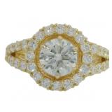 14kt Gold 2.73 ct Round VS Lab Diamond Ring