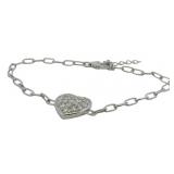 Brilliant 1.07 ct VS  Lab Diamond Heart Bracelet