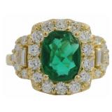 Oval 3.50 ct Emerald & Diamond Ring