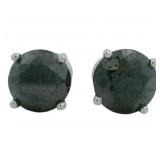 14k Gold 7.15 ct Natural Black Diamond Earrings