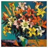 Lilies In Vase 2 LTD EDT Canvas Van Gogh LTD