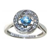 Brilliant Blue Topaz Dancing Designer Ring