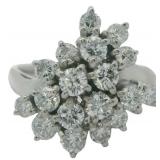 Platinum 1.10 ct Natural Brilliant Diamond Ring