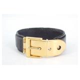 Gucci Ostrich Buckle Hinge Cuff Bracelet