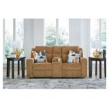 Kanlow DBL REC Honey  Love Seat With Console