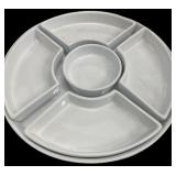 40 pc White Dishes-Look at Serving Pieces
