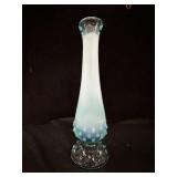 Fenton Art Blue Opalescent Bud Vase