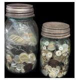 (2) Blue jars Buttons