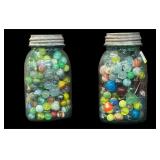 Blue Ball Jar of Marbles