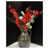 Floral Arrangement in Stoneware Pitcher
