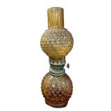 Fenton AmberHobnail  Oil Lamp