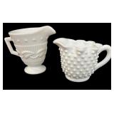 Fistiria Betsy Ross & Fenton Hobnail  Creamers