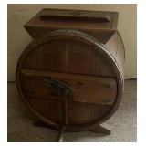 Vintage Wooden Barrel Butter Churn