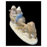 Porcelain China Dog & Sled