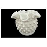 Fenton Hobnail Milk Glass Vase