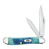 Case XX Caribbean Blue Bone Peanut Folding Knife