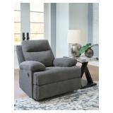 Side-Swipe Charcoal Recliner