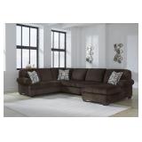 Kimlee 3-Piece Chocolate Sectional W Chaise Lounge