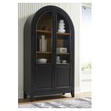 75" Archtop Black & Natural  Display Cabinet