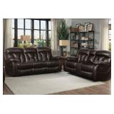 Home Elegance Claire Brown REC Sofa & Love Seat