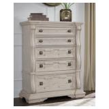Bruchandi 5-Drawer Antique White Dresser
