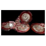 (4) Kings Crown Snack Plates wï¿½ Cups