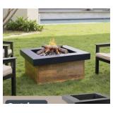 CUBE LIGHT Steel Wood lLook Wood  Burning Fire