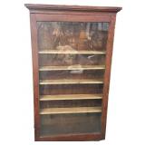33 x 56 " Vintage  Oak Store Hanging Wall Cabinet
