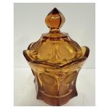 Fostoria Amber Coin Glass Candy Dish