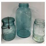 1/2 Gallon Blue Ball Jar & (2) Pint Blue Ball