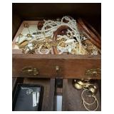 Wood Jewelry Box  & Jewelry