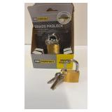 (4) Pro Essentials Brass Padlocks wï¿½ 3 Keys Each