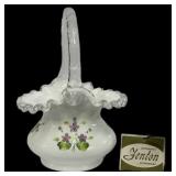 FENTON ARTIST, Sandy Hammer, SIGNED Violet Basket