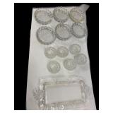 Fostoria  Ashtrays & Serving Tray, (6) Individual