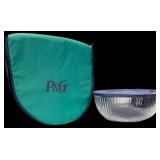 PYREX  BOWL wï¿½ LID & P & G Insulated Carrier