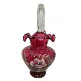 10 ï¿½ FENTON Artist Signed Hand Painted Basket