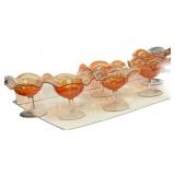 (6) Fenton Marigold Carnival Glass Compotes