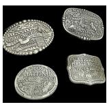 (4) RODEO BELT BUCKLES