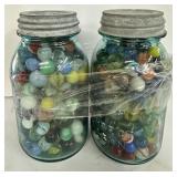 Blue Mason Jar Marbles