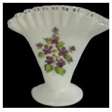 4.5 ï¿½ Fenton Violets in the Snow Vase