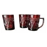(4) pc Ruby Glass