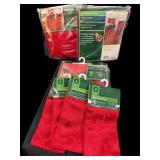 69 x 84 ï¿½ Red Table Cloth, 8 Napkins & Chair