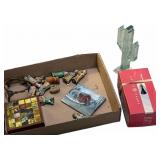 Travel Iron, Nativity Figures, Mosaic Box ,