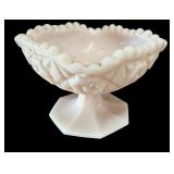 FENTON Pink Milk Glass Candy Dish