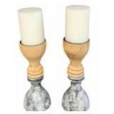Pair Candle Holders & Candles
