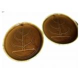 (2) Brown Platters USA
