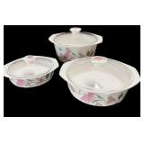 (3) Mikasa Serving Bowls (Freezer & Heat Safe)