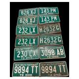 (12) Vintage License Plates